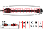 ND2989NY NAKAYAMA Вал приводной, перед. правый SKODA FABIA II/Roomster 1.2/1.6TDI 07-14, VW Polo 1.8GTI 05-09 (36x771x