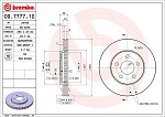 09777710 BREMBO 09.7777.10 диск тормозной передний!\ Dodge Caravan, Plimouth Voyager 2.0-3.8i/2.5TD 95-01