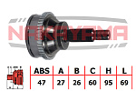 NJ346NY NAKAYAMA ШРУС внешн. к-кт HYUNDAI Trajet 01- (27x26x164x60 ABS:47)