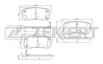 BS1811 ZEKKERT Колодки торм. диск. задн. Hyundai H-1 Cargo 08-, H-1 Travel 08-, ix55 08-, Carnival III 06-.