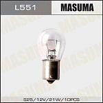 L551 MASUMA Лампа цок. 12v 21W BA15s S25 одноконтактная (уп.10шт)