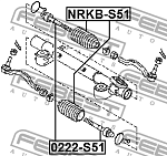 NRKBS51 FEBEST Пыльник рулевой NISSAN MURANO Z51 2007-2014 NRKB-S51