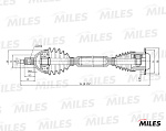 GC02125 MILES Привод в сборе правый SKODA FABIA/VW POLO 1.4-1.9TD 99- (GKN 304446) GC02125