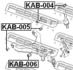 KAB005 FEBEST Сайлентблок рычага Kia (Sportage I, Pregio, Retona) переднего нижнего внутренний__