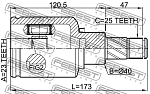 2411KAPTLH FEBEST ШРУС ВНУТРЕННИЙ ЛЕВЫЙ 23X40X25