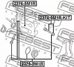 23745M1RKIT FEBEST Втулка направляющая задн суппорта AUDI A3/A3 Sportback (8P) 2003-2013 2374-5M1R-KIT