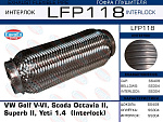 LFP118 EUROEX Гофра глушителя. VW Golf V-VI, Scoda Octavia II, Superb II, Yeti 1.4 (Interlock)