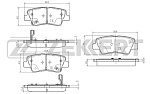 BS2444 ZEKKERT Колодки торм. диск. задн. Toyota Auris (E180) 12-, Hyundai i30 11-, Veloster 11-, Kia Ceed II 12-, Pro Ceed II 13-, Cerato III 13-.