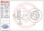 08314714 BREMBO 08.3147.14 диск тормозной передний!\ Renault Clio 1.1 93>