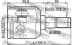 1211TUCRR FEBEST Шрус внутренний 23x35x25