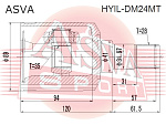 HYILDM24MT ASVA ШРУС ВНУТРЕННИЙ ЛЕВЫЙ 35x41x28 (10013160/080719/0240891/10, Китай)