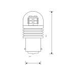 1030T25SW112BL МАЯК Лампа светодиодная сигнальная P21W  BA15s Super White 12V цена за комплект 1030T25SW112BL