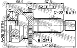 1210SFA52R FEBEST Шрус наружный задний 20x57x30