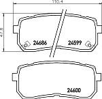 MDB2922 MINTEX Колодки тормозные HYUNDAI Starex H-1 (07-) задние (4шт.) MINTEX