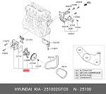 SHW2047 SEHUN Водяной насос HYUNDAI: OPTIMA 16/GRANDEUR 17/SANTA FE 15/SONATA 14/SORENTO 15