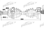 PDS0206 PATRON Полуось передняя левая 36x500x52 SEAT: CORDOBA 02 -, IBIZA IV 02 - \ SKODA: FABIA 06 -, FABIA 99 -,