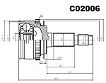 C02006 SANGSIN BRAKE ШРУС внешний передний | прав |