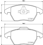 8DB355014511 HELLA 8DB355014511_КОЛОДКИ ДИСКОВЫЕ !ПЕРЕДНИЕ/ AUDI A3 ДИСК 15\'\'/16\'\', VW GOLF V 1.4-2.0TD ДИСК 15\'\'