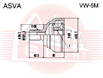 VW5M ASVA ШРУС наружный. ШРУС НаружныйGOLF VI 7DSG/EOS/GOLF PLUS/PASSAT/OCTAVIA