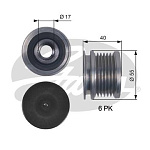 OAP7114 GATES (7789-10088) Обгонный шкив генератора