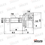 GA20705 MILES ШРУС наружный с ABS HYUNDAI GETZ 1.1-1.6 02-11 (GKN 303904) GA20705