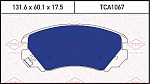 TCA1067 TATSUMI Колодки тормозные дисковые передние HYUNDAI Sonata/Coupe/Tucson 10/01->KIA Soul/Optima/Magentis 01-> TCA1067