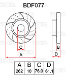 BDF077 TAYGA Диск тормозной HYUNDAI Tucson (10-) KIA Sportage (10-) задний перфорированный комплект TAYGA