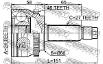 2210SOUA46 FEBEST ШРУС наружный к-кт!\ Hyundai Elantra/i30 11>