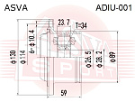 ADIU001 ASVA ШРУС ВНУТРЕННИЙ 34х114