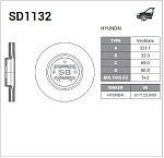 SD1132 SANGSIN BRAKE Диск тормозной передний HYUNDAI ix55 08- SD1132