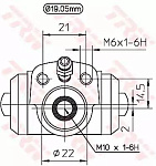 BWD113 TRW Рабочий тормозной цилиндр