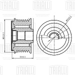 CM6800 TRIALLI Ролик привод. ремня для а/м Hyundai H-1 (08-) 2.5d (обгонная муфта) (CM 6800)