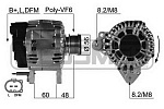 210497 ERA генератор! со шкивом 12V 110A\ VW Golf/Eos/Passat/Polo 2.0D 03-08, VW Crafter 2.0D 06>