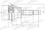 PCV1523 PATRON ШРУС наружный задний с кольцом ABS 25x57x29 ABS:43T MITSUBISHI OUTLANDER CU 4WD 02-06