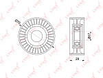 PB5228 LYNXAUTO Ролик натяжителя поликлин.ремня