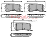 1170886 METZGER Колодки с накладками в сборе для дисковых тормозов