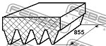 881264L855 FEBEST Ремень поликлиновой 4 клина