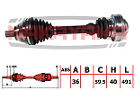 ND117NY NAKAYAMA Вал приводной, перед. левый AUDI A3, SEAT LEON, TO