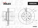 K000244 MILES Диск тормозной передний HYUNDAI ACCENT 05-/i20 08-/KIA RIO II 05- (TRW DF4839) K000244