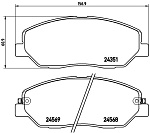 P30036 BREMBO КОЛОДКИ ТОРМОЗНЫЕ ПЕР К-Т HYUNDAI SANTA FE 05