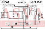 KASL1A46 ASVA ШРУС НАРУЖНЫЙ 22x60x27