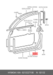 8213227100 HYUNDAI / KIA Фиксатор уплотнителя двери