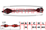 ND1217NY NAKAYAMA Вал приводной, перед. правый VW CADDY III 1.9TDI 04-10 (36x803x59.5)