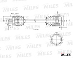 GC02012 MILES Привод в сборе правый AUDI A4/VW PASSAT 1.8T-2.3 95-05 (ABS) (GKN 301223) GC02012