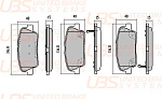 BP1103022 UBS Премиум тормозные колодки KIA/HYUNDAI SANTA FE II/III 06-/12-/GRAND SANTA FE 13-/SORENTO II 09-/12-/EQUUS 09-/GENESIS 08- задние.