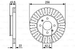 0986479W05 BOSCH Диск тормозной hyundai solaris 10-/kia rio iii 11- передний d=256мм.