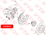 HY0905R VTR Сайлентблок цапфы задней подвески, нижний