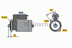 0986018390 BOSCH СТАРТЕР 12V, 2KW