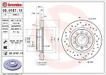 0991671X BREMBO Диск тормозной передн, AUDI: A3 03-, A3 Sportback