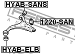 HYABSANS FEBEST Сайлентблок рычага задний HYUNDAI SANTA FE II/III, KIA SORENTO 09- HYAB-SANS